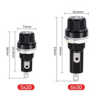 5/20/100PCS 5*20mm 6*30mm Glass Fuse Holders Insurance Tube Socket Fuse Holder For Insurance Panel Mount Fuse Holder 5x20 6x30