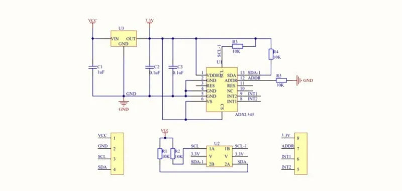 ADXL345 Module Digital 3-axis Gravity Acceleration Tilt Module IC2 Communication