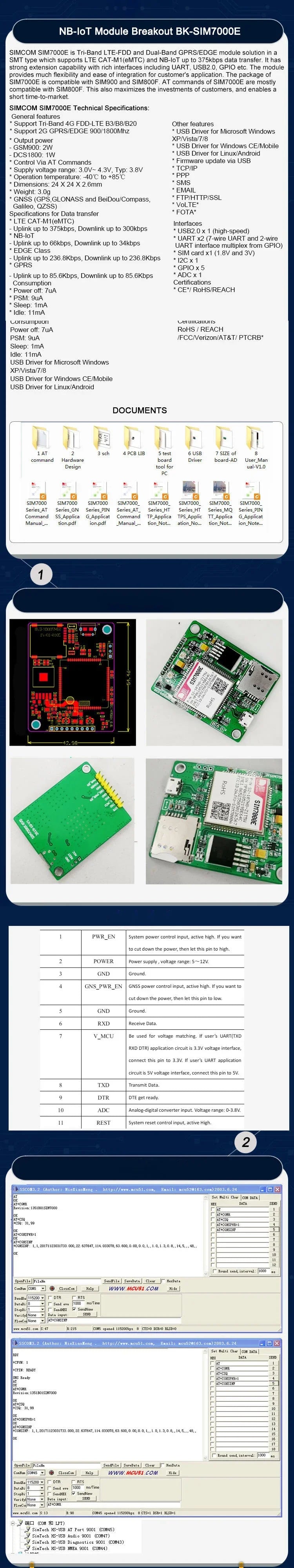 SIM7000E/G NB-IoT Breakout Board Mini GSM LTE-M GPS Module - Compatible with Arduino/Raspberry Pi for IoT & Vehicle Tracking DIY