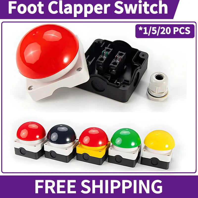 Waterproof Mushroom Head Push Button Switch, Momentary or Self-Locking Emergency Stop Start Switch for Industrial Control Panel