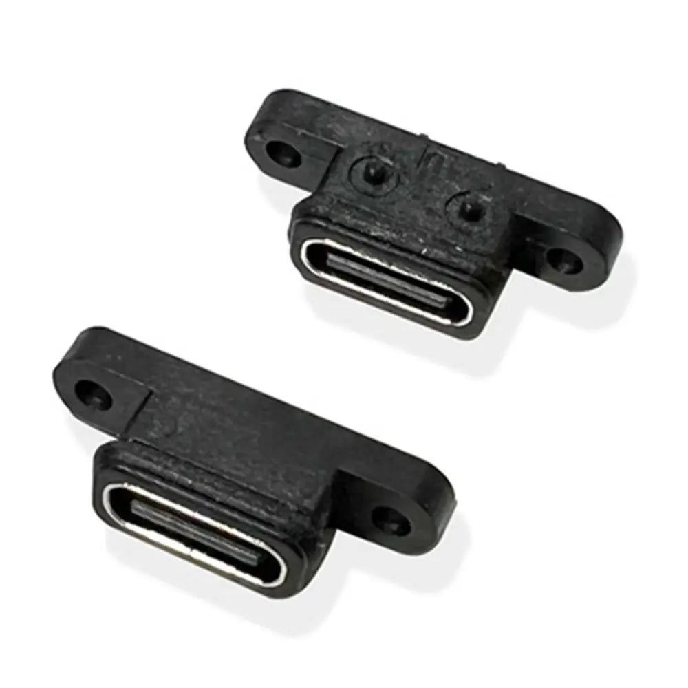 Type-C TYPE C 2Pin Female USB C Socket 2P Waterproof Waterproof Female Plug Port With Screw Hole 180 Degree USB Connector