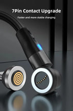 3A Fast Charging Magnetic Cable 540° Rotating USB Type C Micro Data Cable for Samsung Huawei Xiaomi Android Phone Charger Wire