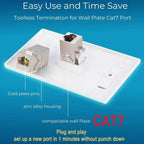 ZoeRax 1Pcs RJ45 Coupler Keystone Jack Cat7 Cat6a 10G Support, Female Keystone STP 10 Gbps for Wall Plate and Patch Panel