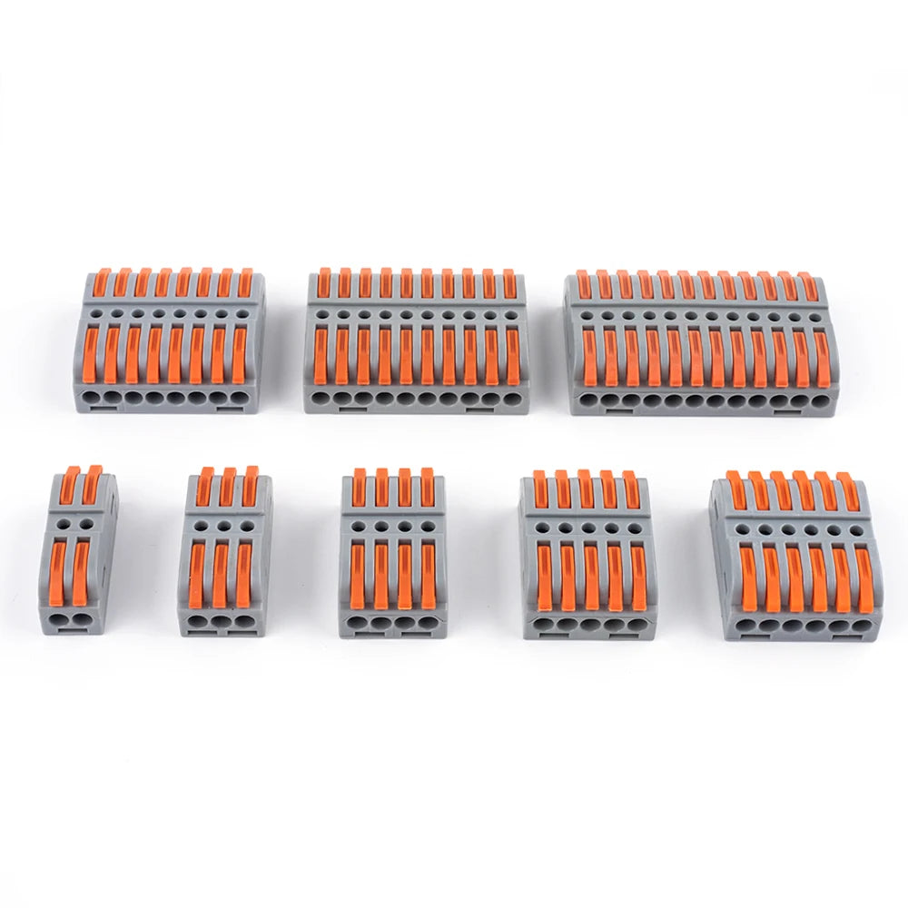 Quick Press Type Electrical Wire Connector Push-in Lever 2-12 Pin Compact Wiring Terminal Universal Splitter Cable Connectors