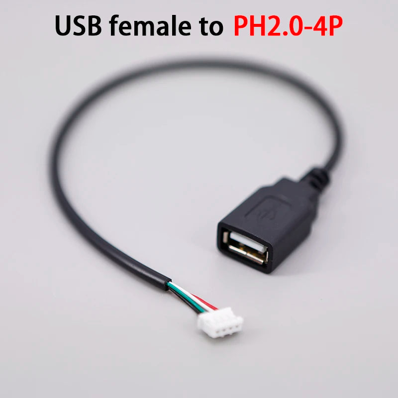 USB Male Female Terminal Data Line To Head JST 1.25/ZH1.5/PH2.0/XH2.54-4Pin Adapter Extension Touch Screen Cord