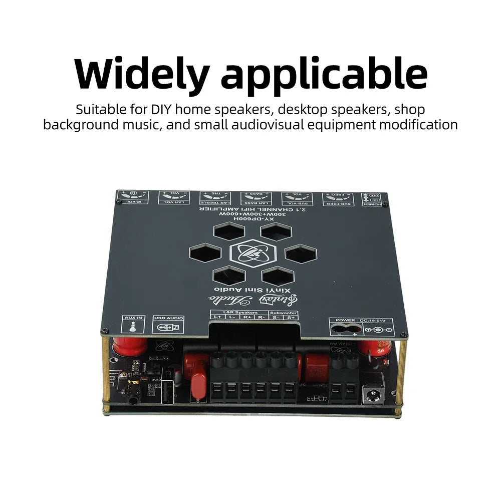 XY-DP600H High-Power Bluetooth Digital Sound Amplifier Board 2.1 Channel Subwoofer 300W*2+600W TPA3255 Chip for Home DIY Speaker