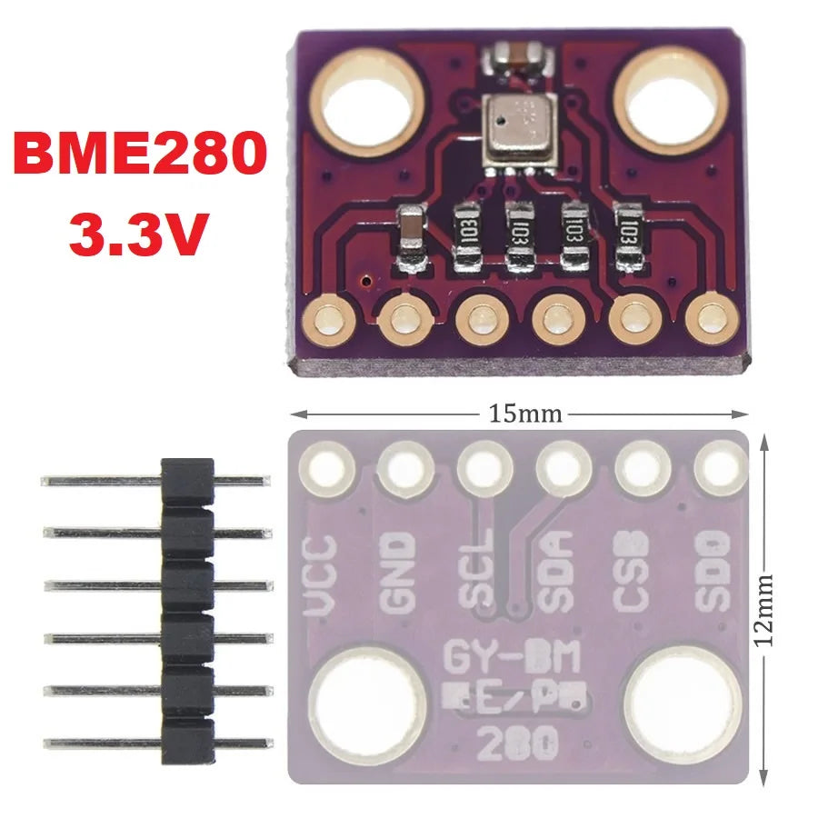 GY-BME280 3.3V 5V BMP280 bmp180 Digital Sensor Temperature Barometric Air High Precision Atmospheric Pressure Module I2C SPI