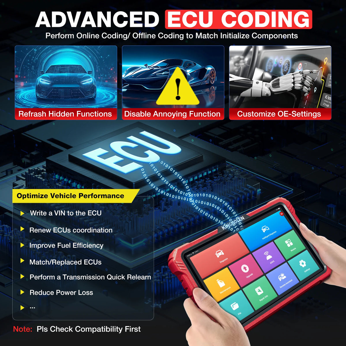 KINGBOLEN K10 Elite / K10 PRO 10" Bidirectional OBD2 Diagnostic Scan Tools Topology Map,40+ Resets,ECU Coding,FCA,CAN FD,DOIP