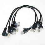 90 Degree Angled, Flexible Slim & Ultra Thin Cat6 Rj45 Ethernet Patch LAN Cord up to High Speed 10Gbps 550MHz for PC, Router