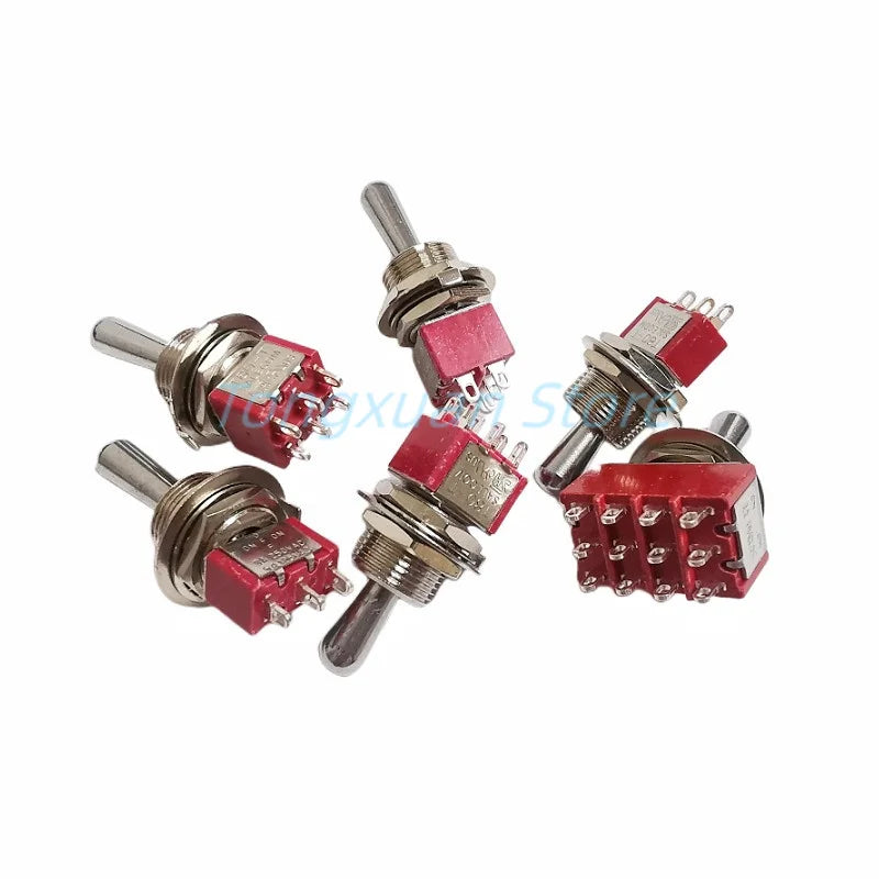 1pc SH T8013-Z1 12mm ON-OFF-ON SPDT DPDT 3/6Pin 2/3Position Maintained Toggle Switch Large Long Handle 3A 250VAC/5A 125VAC