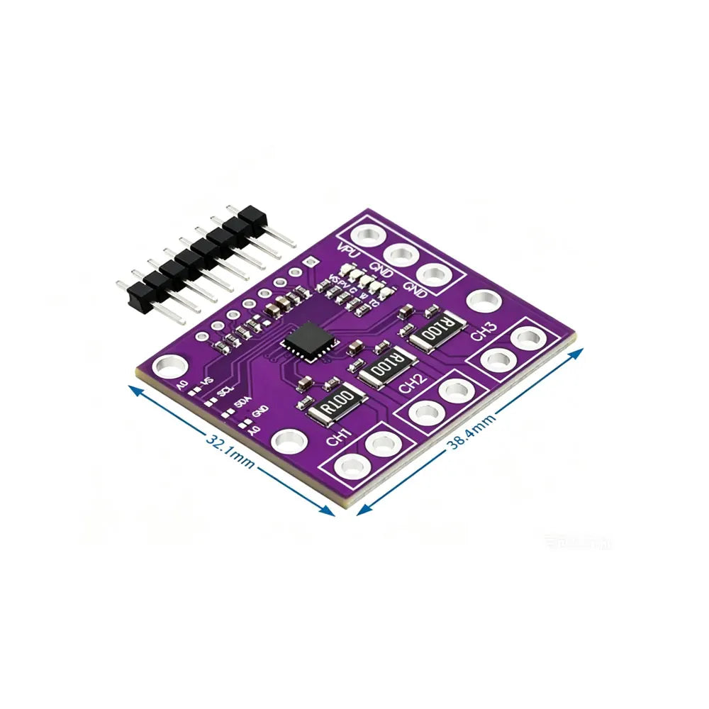 I2C SMBUS INA3221 Triple-Channel Shunt Current Power Supply Voltage Monitor Sensor Board Module Replace INA219 With Pins