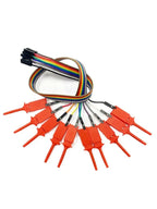 10Pcs Test Hook Clips with 20/30cm Male Header Jumper Wires & SOIC IC Grabber, Test Hook Clips to Dupont Wire for Power Supply