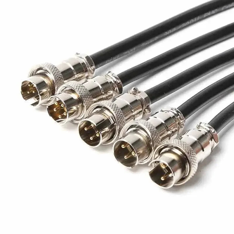 GX16 3 4 5 6 7 8 Pin Connector Cable Pure Copper Gold-plating 16MF GX16F Pin AB Reversed Aviation Plug Socket with Wire 0.3-3M
