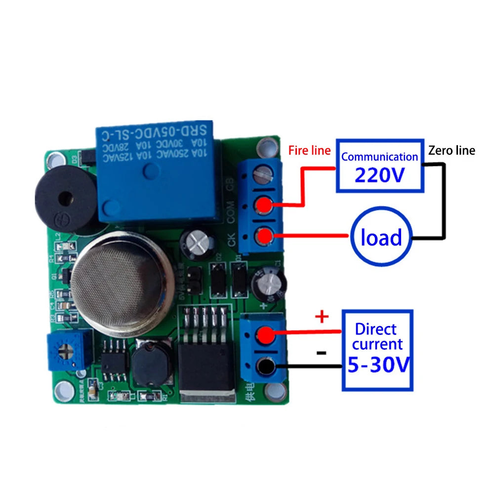 MQ-2 Smoke Sensor Module Smoking Detector Alarm Relay Switch Controller 12V 24V