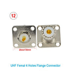 1PCS L16 N/Q9 BNC/TNC/UHF Flange Connector Male Plug/Female Jack 4-Holes Flange Panel Chassis Mount Coaxial Solder Nickel Plated
