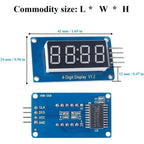 5PCS 4 Digits 7 Segment Digital Tube TM1637 LED Display Module I2C with Jumper Wires Clock Display for Arduino and Raspberry Pi