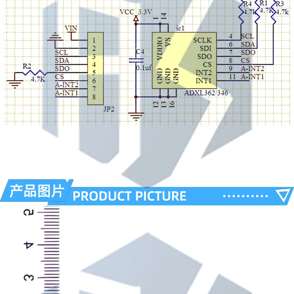 ADXL345 Alternative GY-346 Sensor Module - ADXL362/ADXL346 I2C/SPI Interface for Arduino Compatible