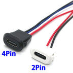 1pcs 4Pin USB C Connector Type-C Waterproof with PH 2.0 Nut Locking Plate Female TPC High Current Fast Charging Jack with CC Pin
