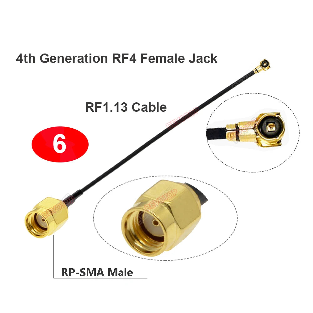 2PCS/lot MHF4 to SMA Jumper RP-SMA/ SMA Male to IPX-4 MHF4 Female Jack WIFI Antenna Extension Pigtail RG113 RF1.13 Cable Adapter