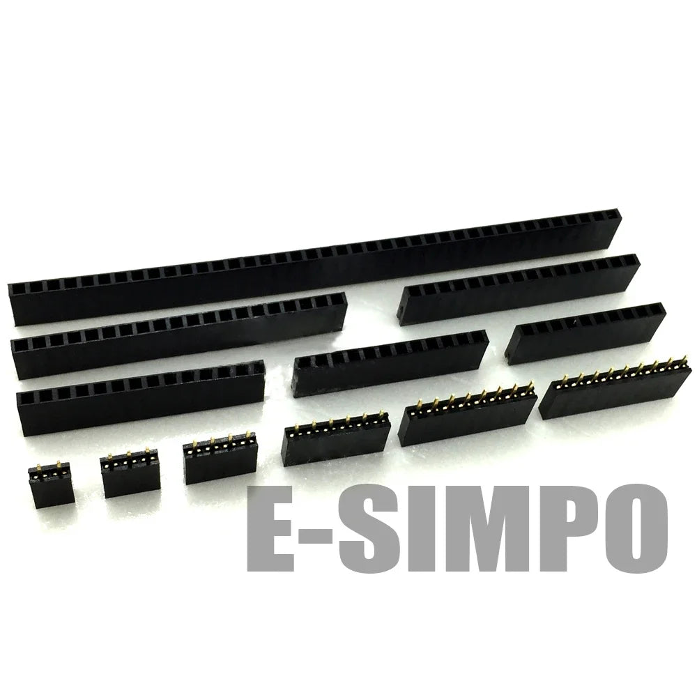 100Pcs 2.54mm PH3.5/5/5.7/7.1/8.5mm Straight 1X40P Single Row Gold-plated Rohs PCB Connector Female Pin Header Socket