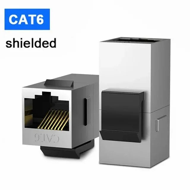 ZOERAX CAT7 CAT6A CAT6 Coupler RJ45 Keystone Shielded Coupler, Shielded Female to Female RJ45 Inline Coupler Keystone Jack