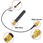 4PCS LoRa Antenna 868MHz 915MHz 3DBI with U.FL I-P-E-X-1 To SMA Connector for Lora Board ESP32 Lora32u4 II WiFi Lora32 15cm