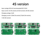 Type-C BMS 2S 3S 4S 1A 2A 4A 18650 Lithium Battery Charger Board Step-up Boost Module Li-Po Polymer Li-Ion Charger 8.4V 12.6V