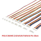 10PCS 1.5 2.0 2.54 ZH/PH/XH Female Male Plug Connector Socket 2/3/4/5/6/7/8/9/10P Pin Pitch with Cable Wire 15/30cm