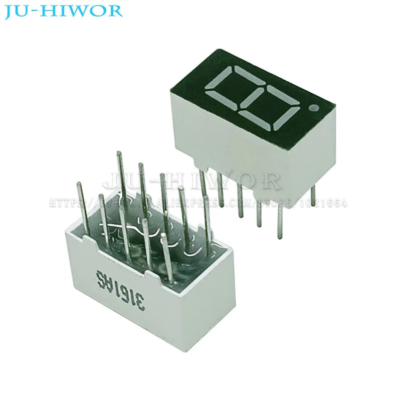 10pcs  0.36 Inch 10Pins 3161AS 3161BS 1 Bit Digit 7 Segment Red LED Digital Display Digitron Common Anode Cathode C-C C-A