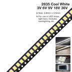 SAMIROB 100pcs High Brightness SMD LED 3V 6V 9V 18V 36V 2835 1W 0.5W 0.2W White 150MA/100MA/30MA/60MA/80MA 6000-6500K