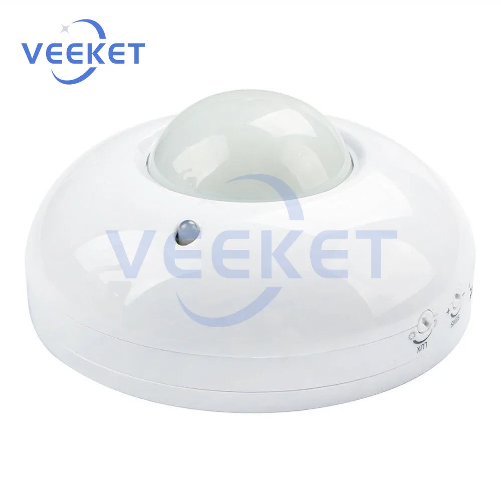 PIR Infrared Sensing AC110-240V 10A 360 Degree Motion Sensor 5s-10min Delay Adjustable Photosensitive Adjustable