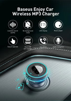 Bluetooth 5.3 FM Transmitter Car Cigarette Lighter Dual USB Fast Charging Handsfree Calling Vehicle Audio Receiver