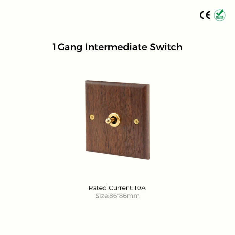 Avoir Retro Black Walnut Panel Toggle Switches USB Type C FR EU Socket Outlet Brass Lever Wall Light Switches Cat6 Rj45 For Home