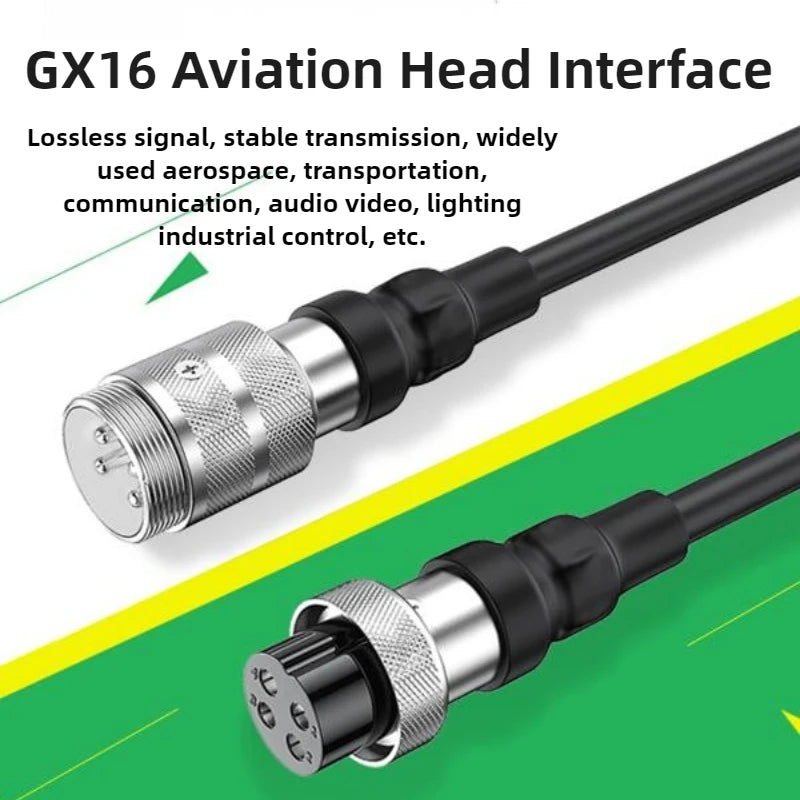 GX16 2/3/4 Pin Aviation Plug Male Female Wire Connector Extension Cable GX16 2/3/4 Core Ribbon Aviation Plug Power Cord Adapter