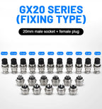 5/10Set GX12 GX16 GX20 Aviation Connector 2 3 4 5 6 7 8 9 10 12 14 15 Pin Docking Fixing Circular Metal Male Female Plug Socket