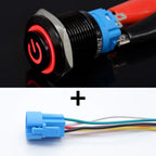 16mm 19mm 22mm Black On Off Metal Button Switch Car Power Start Stop Led Light Waterproof Reset Latching With Socket 5V 12V 220V