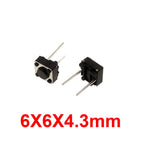 20/50/100Pcs Micro Tactile Switch Momentary Tact DIP Switch 2Pin 6 x 6mm Micro Touch Push Button Switch High 5mm 6mm 7mm 8mm 9mm
