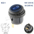 KCD1 KCD2 KCD4 KCD6 On Off 10A 16A 20A 125V 250V AC Heavy Duty DPST Sealed Waterproof Auto Boat Marine Toggle Rocker Switch with