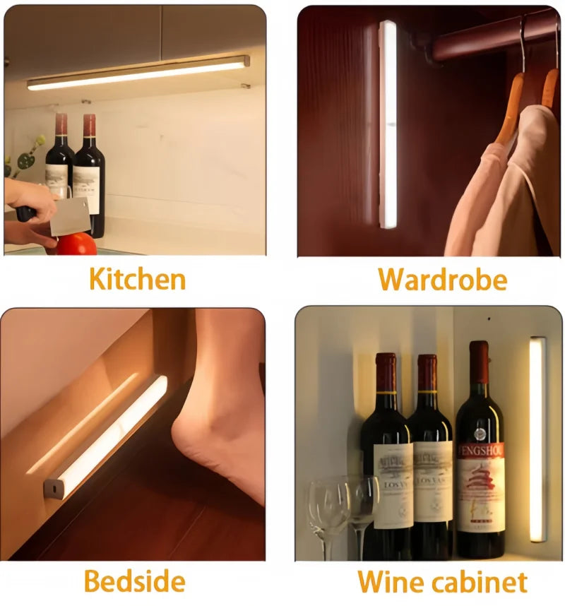 30cm Rechargeable Induction Aisle Night Light LED Motion Sensor Light Portable Detector Wall lamp Mirror Light Staircase Backlig