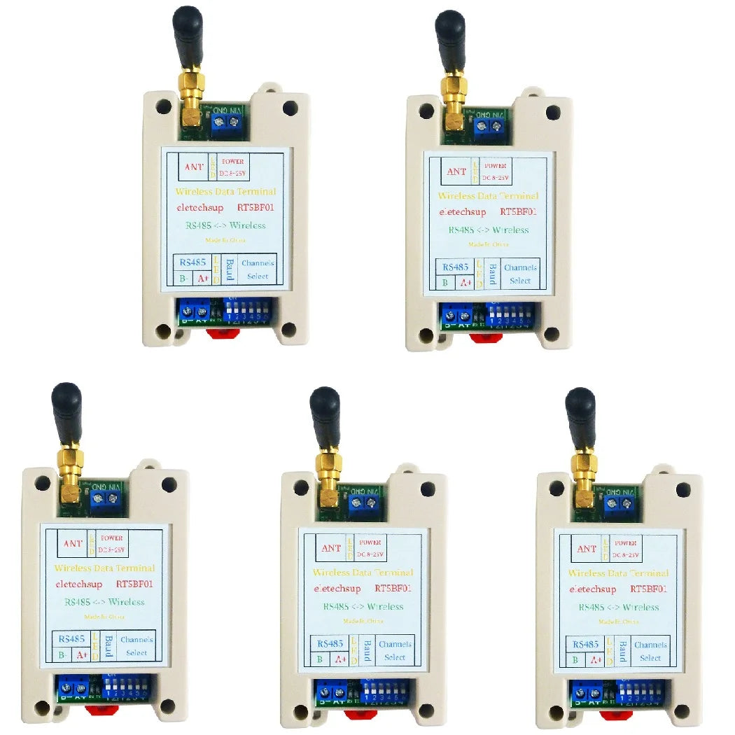 DC 12V 24V Din Rail DIP Switch RS485 Wireless Transceiver 20DBM -121dBm UART Transmitter and Receiver Modbus RTU Module