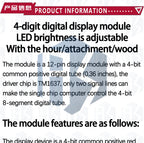 TM1637 4-Digit 0.36-Inch Red 7-Segment LED Display Module - Serial Interface Driver Board for Arduino Clock