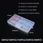 Waterproof Solder Seal Wire Connectors Kit, Heat Shrink Butt Connectors with Insulated Ring for Auto Boat Truck Wiring