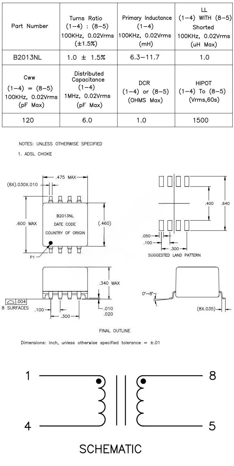SMD Common Mode Choke Coil 10mH 0.5A Power Signal Filter Inductor Eliminate Noise EMI Common Mode Inductor