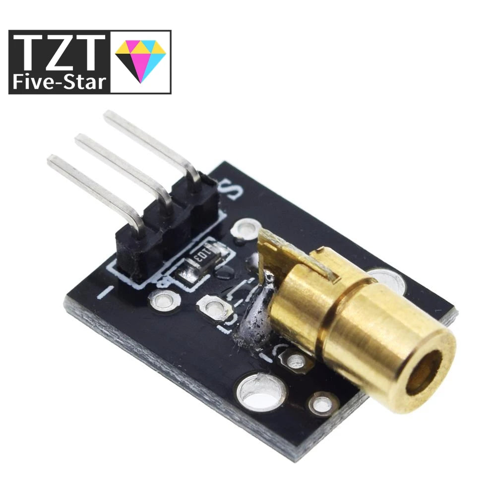 GREATZT Smart Electronics New KY-008 3pin 650nm Red Laser Transmitter Dot Diode Copper Head Module for Arduino AVR PIC DIY