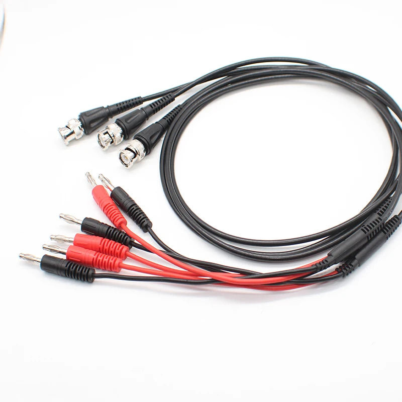 Coaxial Cable BNC Male to Dual Banana Plug Stackable Test Lead Probe Aging Resistant for Oscilloscope Signal Generators 87HB