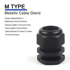 IP68 Waterproof Cable Gland Black Plastic Seal Joint Nylon M12/M16/M18/M20/M22/M25/M27/M30 White Waterproof Cable Connector