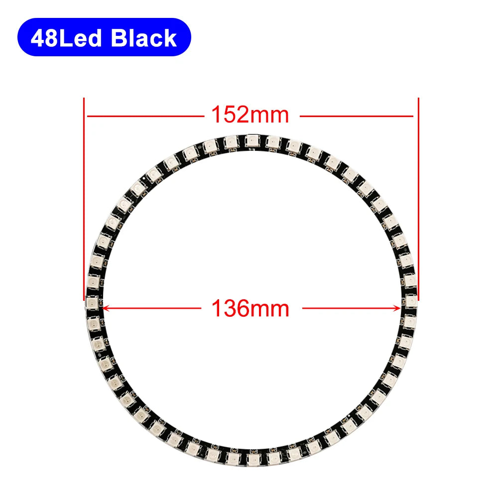 DC5V WS2812B DIY Led Ring Individually Addressable WS2812 IC Built-in 5050 RGB Round Modules Circle Arduino Light 8 To 148 Pixel