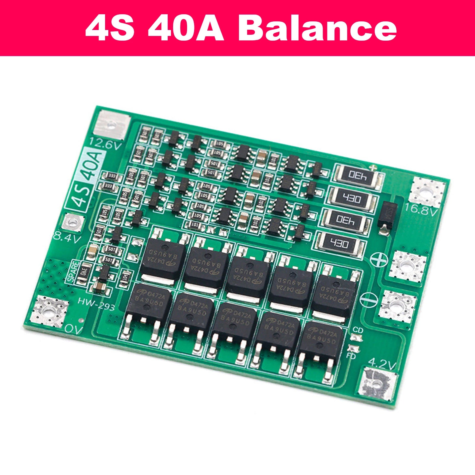 3S 4S 40A 60A 18650 Lithium Battery Protection Board BMS 12.6V 16.8V Overcharge Overdischarge Protection for Drill