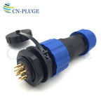 SD20 Series 2 3 4 5 6 7 9 10 12 14 Pin Waterproof IP68 Outdoor Industrial 20mm Nut Panel Mount Connector