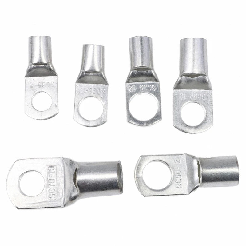 5/10/50Pcs SC Series Copper Nose Terminals SC6/10/16/25/35/50/70/95 Battery Block Lugs Crimping Wire Connector Hole 6/8/10/12mm